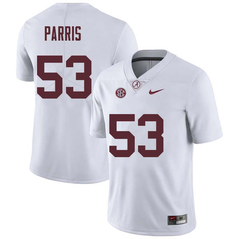 Alabama Crimson Tide Men's Ryan Parris #53 White NCAA Nike Authentic Stitched College Football Jersey QI16A74DB